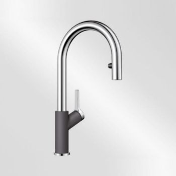 - BLANCO CARENA-S Vario bateria kuchenna z wyciąganą wylewką szarość skały/chrom 521359 - 521359 A - Łazienki Szydłowski