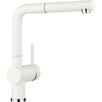 - BLANCO LINUS-S Silgranit-Look Bateria kuchenna z wyciąganą wylewką biały 516692 - 516692 - Łazienki Szydłowski