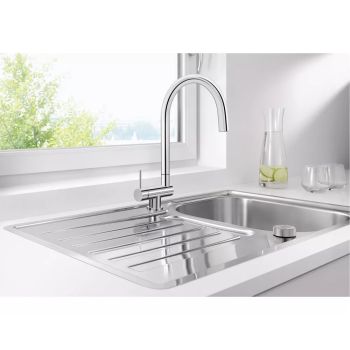 - BLANCO CORESSA-F bateria kuchenna do montażu przy oknie dźwignia z prawej strony chrom 521543 - 521543 - Łazienki Szydłowski
