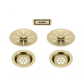  - BLANCO Zestaw do armatury przelewowo-odpływowej InFino, do dwóch komór Satin Gold 203477 - 203477 - Łazienki Szydłowski