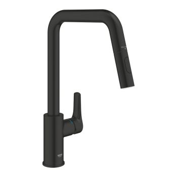 - GROHE-Eurosmart Bateria kuchenna z wyciąganą wylewką czarny mat 306192430 - 306192430 - Łazienki Szydłowski