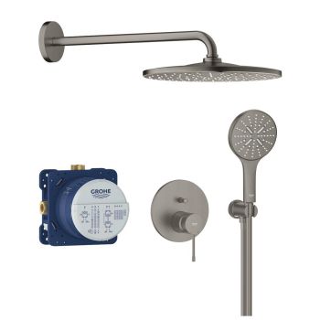  - GROHE-Essence z Rainshower Mono 310 Zestaw prysznicowy podtynkowy brushed hard graphite 25287AL0 - 25287AL0 - Łazienki Szydłowski
