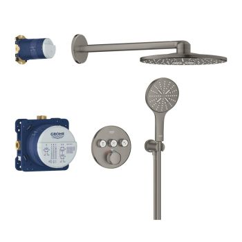 - GROHE-Grohtherm Smartcontrol Zestaw prysznicowy podtynkowy z Rainshower Smartactive 310 brushed hard graphite 34863AL0 - 34863AL0 - Łazienki Szydłowski