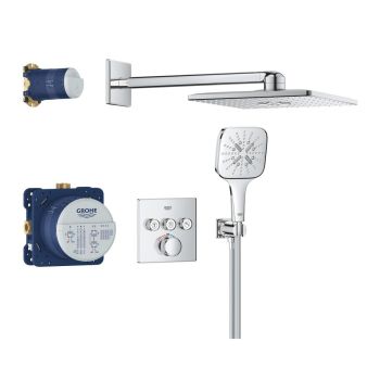  - GROHE-Grohtherm Smartcontrol Zestaw prysznicowy podtynkowy z Rainshower Smartactive 310 Cube chrom 34864000 - 34864000 - Łazienki Szydłowski