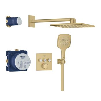  - GROHE-Grohtherm Smartcontrol Zestaw prysznicowy podtynkowy z Rainshower Smartactive 310 Cube brushed cool sunrise 34864GN0 - 34864GN0 - Łazienki Szydłowski