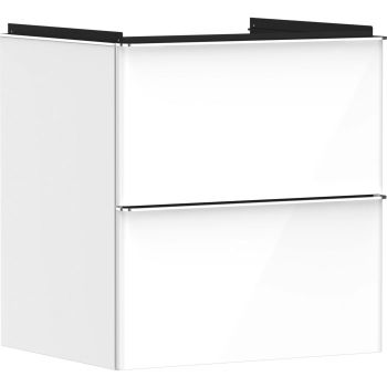  - HANSGROHE Xelu Q  Szafka podumywalkowa 58x50 cm z 2 szufladami biały połysk z uchwytem chrom  54023000 - 54023000 - Łazienki Szydłowski
