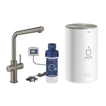 - GROHE-Red Duo Wylewka i bojler w rozmiarze M Brushed Hard Graphite 30327AL1 - 30327AL1 - Łazienki Szydłowski