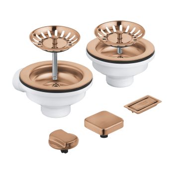  - GROHE-Zestaw odpływowy do zlewozmywaka dwukomorowego brushed warm sunset 40998DL0 - 40998DL0 - Łazienki Szydłowski