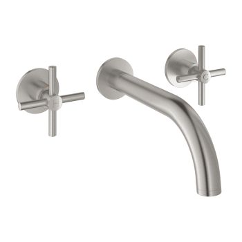 - GROHE-Atrio Trzyotworowa bateria umywalkowa Rozmiar M stal nierdzewna 20661DC0 - 20661DC0 - Łazienki Szydłowski