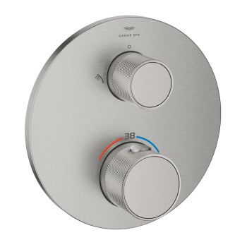  - GROHE-Atrio Private Collection Termostatyczna bateria prysznicowa do obsługi dwóch wyjść wody, pokrętła z nakładką stal nierdzewna 24396DC0 - 24396DC0 - Łazienki Szydłowski