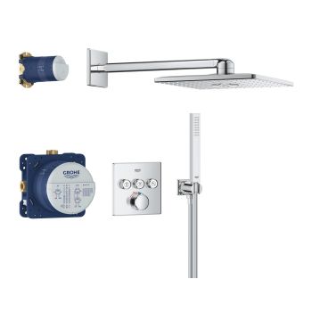  - GROHE-SmartControl Podtynkowy zestaw prysznicowy z deszczownicą Rainshower SmartActive 310 Cube chrom 34873000 - 34873000 - Łazienki Szydłowski
