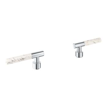  - GROHE-Atrio Private Collection Pokrętła wykonane z materiału White Attica Caesarstone chrom 48458000 - 48458000 - Łazienki Szydłowski