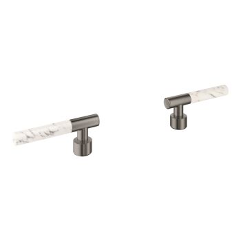 - GROHE-Atrio Private Collection Pokrętła wykonane z materiału White Attica Caesarstone brushed hard graphite 48458AL0 - 48458AL0 - Łazienki Szydłowski