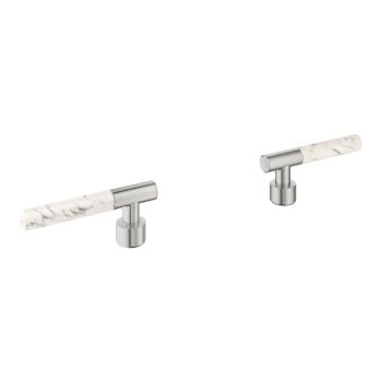 - GROHE-Atrio Private Collection Pokrętła wykonane z materiału White Attica Caesarstone stal nierdzewna 48458DC0 - 48458DC0 - Łazienki Szydłowski