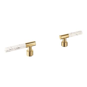 - GROHE-Atrio Private Collection Pokrętła wykonane z materiału White Attica Caesarstone cool sunrise 48458GL0 - 48458GL0 - Łazienki Szydłowski