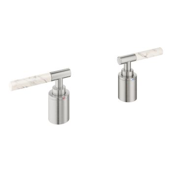 - GROHE-Atrio Private Collection Pokrętła wykonane z materiału White Attica Caesarstone stal nierdzewna 48464DC0 - 48464DC0 - Łazienki Szydłowski