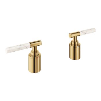 - GROHE-Atrio Private Collection Pokrętła wykonane z materiału White Attica Caesarstone cool sunrise 48464GL0 - 48464GL0 - Łazienki Szydłowski