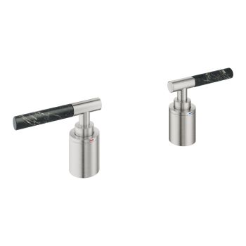 - GROHE-Atrio Private Collection Pokrętła wykonane z materiału Vanilla Noir Caesarstone stal nierdzewna 48465DC0 - 48465DC0 - Łazienki Szydłowski