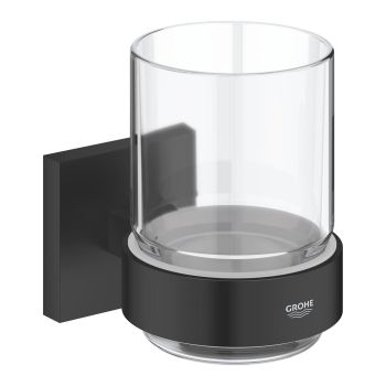 - GROHE-Start Cube Szklanka z uchwytem cvzarny mat 410972430 - 410972430 - Łazienki Szydłowski