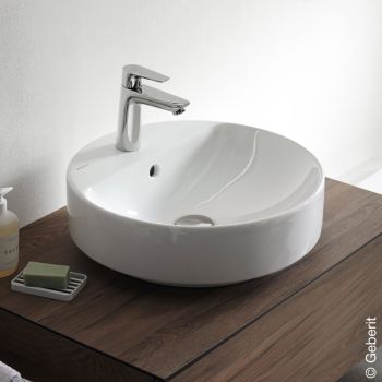 - GEBERIT Variform Umywalka nablatowa, okrągła 45 cm biała z powłoką keratec 500769002 - 500.769.00.2 - Łazienki Szydłowski