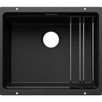 - BLANCO Etagon 500 - Zlewozmywak silgranitowy podwieszany 50x40 cm, z akcesoriami, czarny 527754 - 527754 - Łazienki Szydłowski