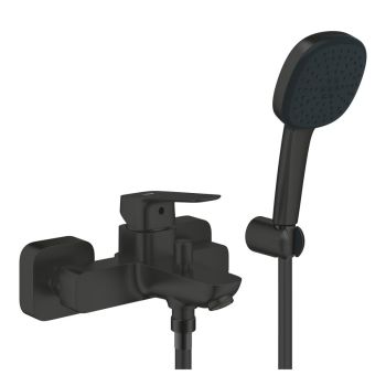 - GROHE-Cubeo Bateria wannowo prysznicowa z zestawem prysznicowym czarny mat 1018142430 - 1018142430 - Łazienki Szydłowski