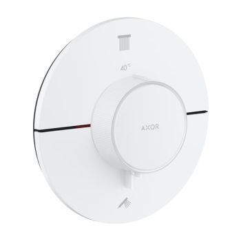 - AXOR ShowerSelect ID Bateria termostatyczna do 2 odbiorników, okrągła, biały mat 36750700 - 36750700 - Łazienki Szydłowski