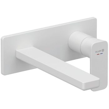 - KLUDI RENON ścienna bateria umywalkowa 21 cm biały mat 422445375 - 422445375 - Łazienki Szydłowski