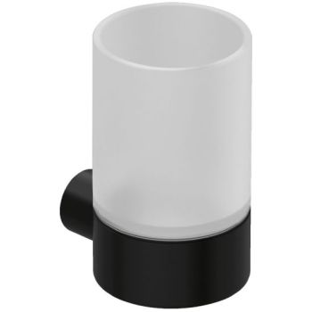 - KLUDI Vela R uchwyt ze szklanką czarny mat 5897539 - 5897539 - Łazienki Szydłowski