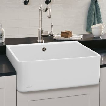 - VILLEROY&BOCH 60 X zlew ceramiczny do kuchni 59,5 x 50 cm biały połysk z CeramicPlus 636002R1 - 636002R1 - Łazienki Szydłowski