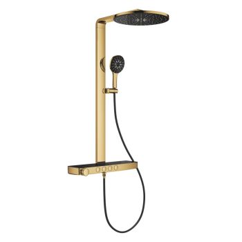 - GROHE- AQUA Rainshower Pure System prysznicowy z termostatem do montażu ściennego cool sunrise 100964GL00 - 100964GL00 - Łazienki Szydłowski