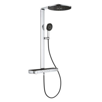 - GROHE-AQUA Rainshower Pure System prysznicowy z termostatem do montażu ściennego czarny / chrom 100964KI00 - 100964KI00 - Łazienki Szydłowski