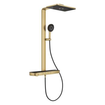 - GROHE-AQUA PURE Rainshower System prysznicowy z termostatem do montażu ściennego brushed cool sunrise 100962GN00 - 100962GN00 - Łazienki Szydłowski