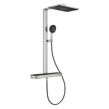 - GROHE-AQUA Rainshower Pure System prysznicowy z termostatem do montażu ściennego kolor stal nierdzewna 100962DC00 - 100962DC00 - Łazienki Szydłowski