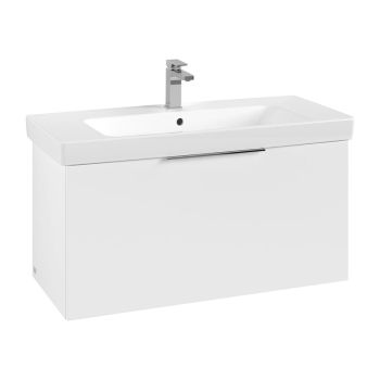 - Villeroy & Boch Architectura szafka pod umywalkę, 95 x 44 cm 1 szuflada kolor biały mat , uchwyt chrom B89400MS - B89400MS - Łazienki Szydłowski