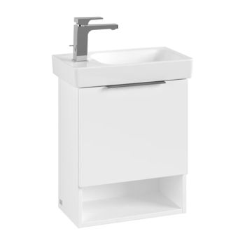  - Villeroy & Boch Architectura szafka pod umywalkę, 43x27 cm, 1 drzwi z otwartą półką, kolor biały B88401VS - B88401VS - Łazienki Szydłowski