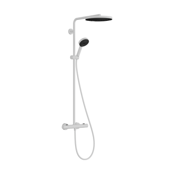 - HANSGROHE Pulsify S Puro Komplet prysznicowy 260 1 jet z Ecostat Fine i główką prysznicową 3jet biały mat 24236700 - 24236700 - Łazienki Szydłowski