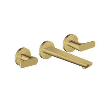  - AXOR Citterio C 3-otworowa bateria umywalkowa z wylewką 19,5 cm, ścienna, podtynkowa Złoty Optyczny Polerowany 49070990 - 49070990 - Łazienki Szydłowski
