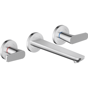  - AXOR Citterio C 3-otworowa bateria umywalkowa z wylewką 19,5 cm, ścienna, podtynkowa, szlif kwadratowy chrom 49071000 - 49071000 - Łazienki Szydłowski