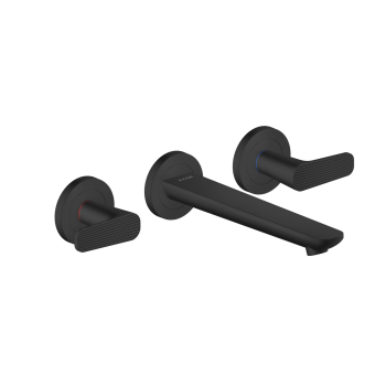 - AXOR Citterio C 3-otworowa bateria umywalkowa z wylewką 19,5 cm, ścienna, podtynkowa, szlif kwadratowy czarny mat 49071670 - 49071670 - Łazienki Szydłowski