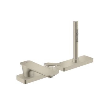 - AXOR Citterio C 3-otworowa jednouchwytowa bateria na brzeg wanny, sBox, szlif kwadratowy  Nikiel Szczotkowany 49431820 - 49431820 - Łazienki Szydłowski