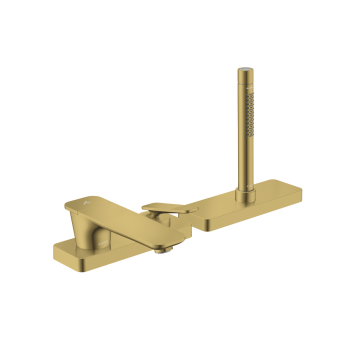  - AXOR Citterio C 3-otworowa jednouchwytowa bateria na brzeg wanny, sBox, szlif kwadratowy Złoty Optyczny Polerowany 49431990 - 49431990 - Łazienki Szydłowski