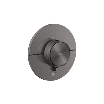 - AXOR ShowerSelect ID Bateria termostatyczna HighFlow do 1 odbiornika z dodatkowym wyjściem, okrągła, podtynkowa czarny chrom szczotkowany 36776340 - 36776340 - Łazienki Szydłowski