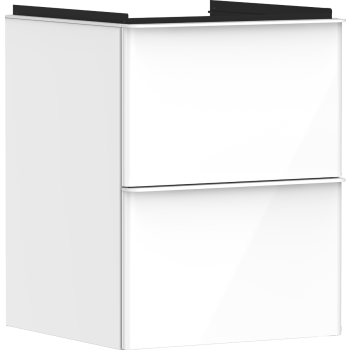  - HANSGROHE Xelu Q Szafka pod małą umywalkę wiszacą z 2 szufladami 48 x 47,5 cm biały wysoki połysk 54019700 - 54019700 - Łazienki Szydłowski