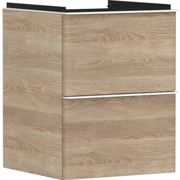 - HANSGROHE Xelu Q Szafka pod małą umywalkę wiszacą z 2 szufladami 48 x 47,5 cm naturalny dąb 54021700 - 54021700 - Łazienki Szydłowski