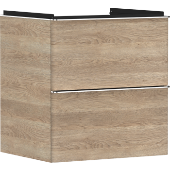  - HANSGROHE Xelu Q Szafka pod umywalkę wiszacą z 2 szufladami 58 x 47,5 cm Naturalny Dąb 54025000 - 54025000 - Łazienki Szydłowski