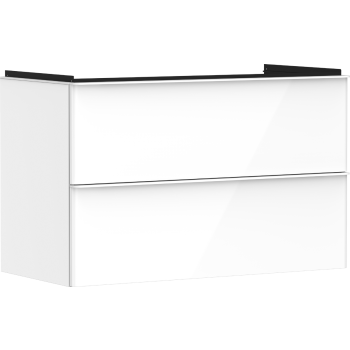  - HANSGROHE Xelu Q Szafka pod umywalkę wiszącą z 2 szufladami 98 x 47,5 cm biały wysoki połysk 54031700 - 54031700 - Łazienki Szydłowski
