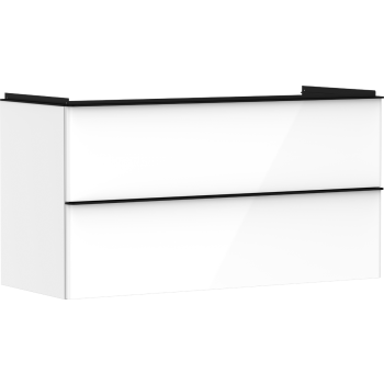 - HANSGROHE Xelu Q Szafka pod umywalkę wiszącą z 2 szufladami 118 x 47,5 cm biały błyszczący 54035670 - 54035670 - Łazienki Szydłowski