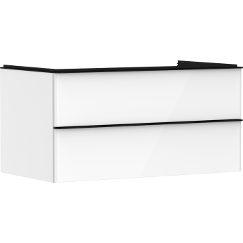  - HANSGROHE Xelu Q Szafka pod umywalkę nablatową z 2 szufladami 98 x 55 cm biały wysoki połysk 54078670 - 54078670 - Łazienki Szydłowski