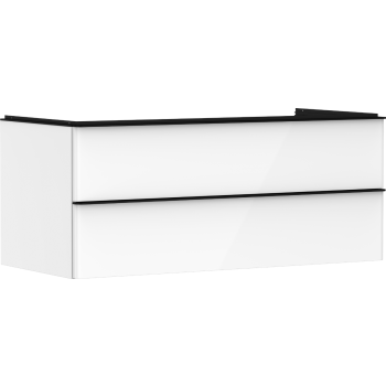  - HANSGROHE Xelu Q Szafka pod umywalkę nablatową z 2 szufladami 118 x 55 cm biały wysoki połysk 54082670 - 54082670 - Łazienki Szydłowski